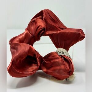 Elegant Berry Red Silky Hair Scrunchie